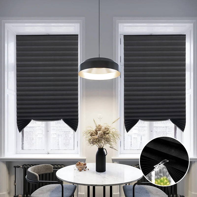 홈 오피스 블라인드 암막 커튼, 창문 햇빛가리개 커튼, 침실 주방 욕실 그늘, 네트 자체 접착 햇빛가리개 커튼
