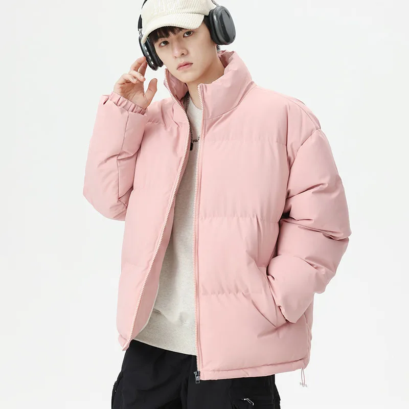 2024 New Winter Men's Parkas Korean Fashion Stand Collar Thick Warm Puffer Jacket Casual Windbreaker Thermal Padded Coat