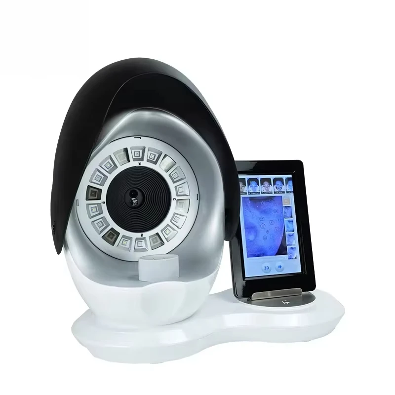 피부 분석 기계 15.6인치 1200만 PX 듀얼 HD 카메라 AI 기술 정확한 분석 결과를 분석하는 3가지 조명