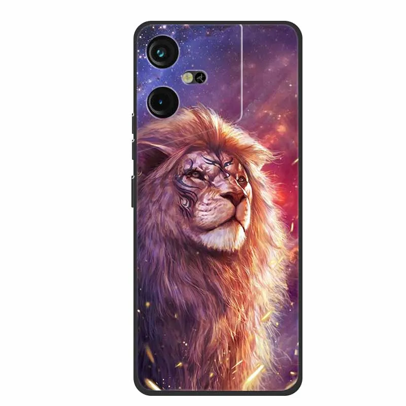 Luxury Soft Silicone TPU Phone Back Cover with Animal Wolf Design