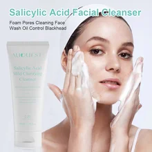 

Salicylic Acid Facial Cleanser Foam Pores Cleaning Face Wash Oil Control Blackhead Remover Cream Skin Care