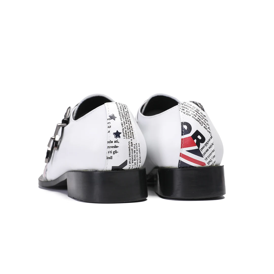 Italian style fashionable white leather dress, men's pointed slippers, formal, business, party shoes for men!