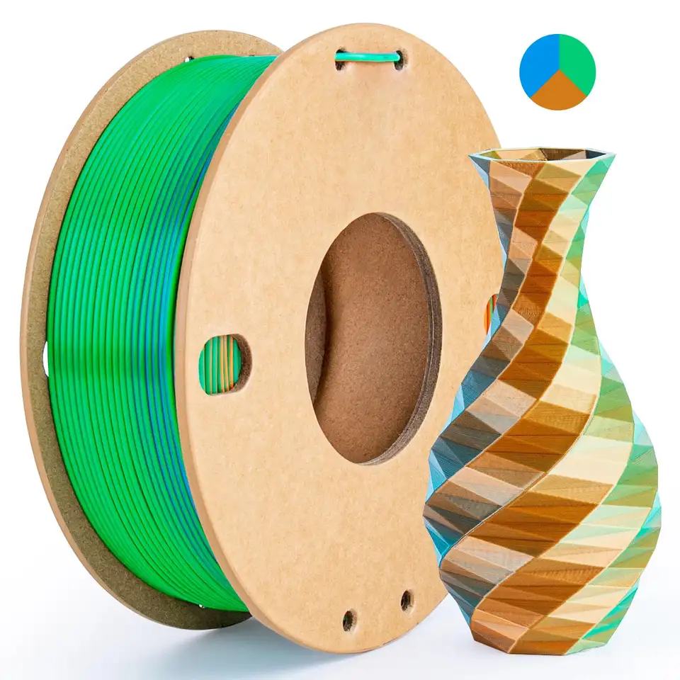 Three Color PLA Silk Filament 250g per Roll Net Weight, Suitable for FDM 3D Printers, 1.75mm Silk PLA 3D Printing Material. image 10