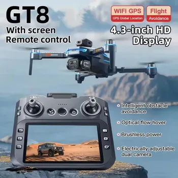 NUOVO Drone GT8 con Doppia Fotocamera 8K HD, FPV 5G WiFi, Motore Brushless, Evitamento Ostacoli Intelligente, Quadricottero Pieghevole, Regalo Giocattolo