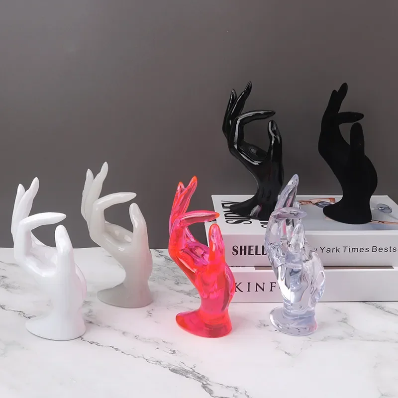 

Пластиковый креативный дисплей OK Hand Counter, черно-белый бархатный художественный держатель для ювелирных изделий, браслетов, колец