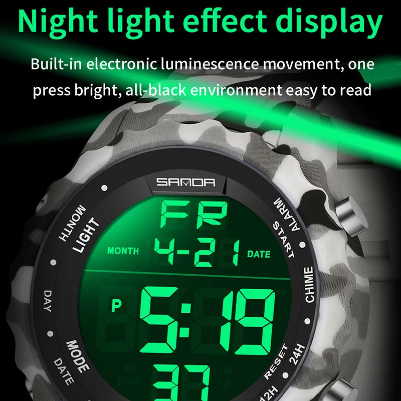 SANDA Top Brand G Style Camouflage LED DigitalWatch Men Waterproof Ms Sport Watches Stopwatch Chronograph Male Electronic Watch 3