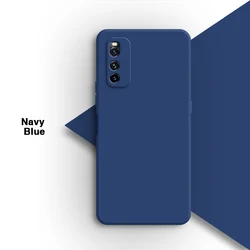Liquid Silicone Soft Solid Color Phone Case - Original Shell Back Cover for IQOO Neo 3 (Navy Blue)
