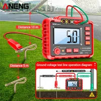 ANENG MH14 Ground Resistance Megohm Testers Meter Megohmmeter Voltmeter Red Color 1999 Conuts Ohm Detector without BatteryTools 2