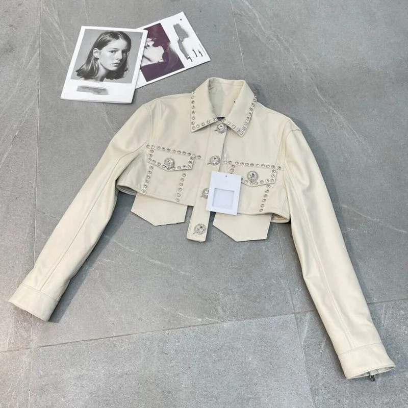 

Leather Women Coat 100% Sheepskin Jacket 2023 Fashion Natural Leather Coat H322