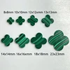 Meisidian 4 Leaf Clover 8mm 10mm 12mm 14mm 18mm 23mm Natural Green Malachite Four Leaf Clover Stone 6