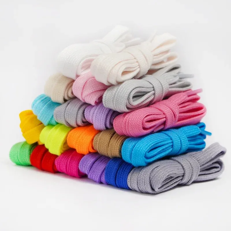 Vibrant Solid Color Cotton Shoelaces for All Ages - Variety of Lengths