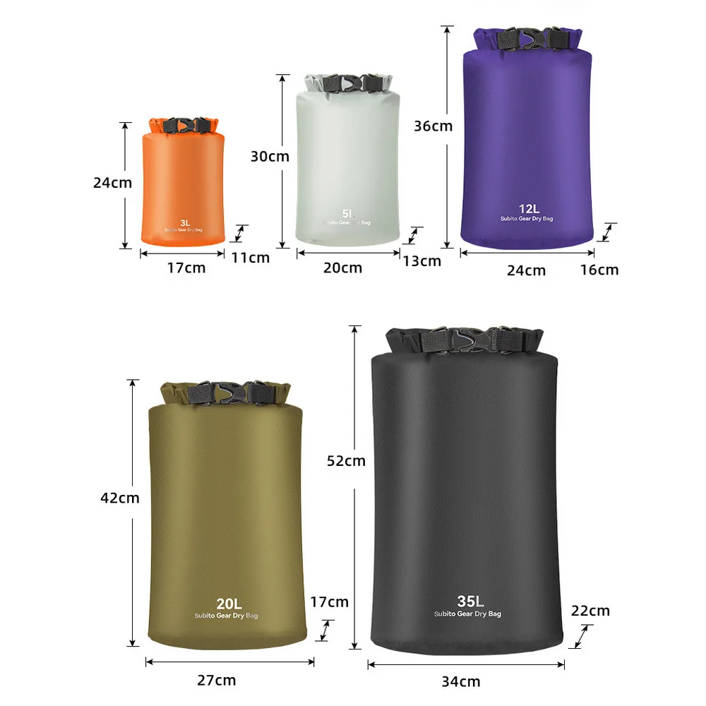 Dry Bag Waterproof Bag 5pcs Ultralight Dry Sack Swimming Waterproof Dry Bag Outdoors Stuff Sacks for Camping Hiking Kayaking Beach Waterproof Bag