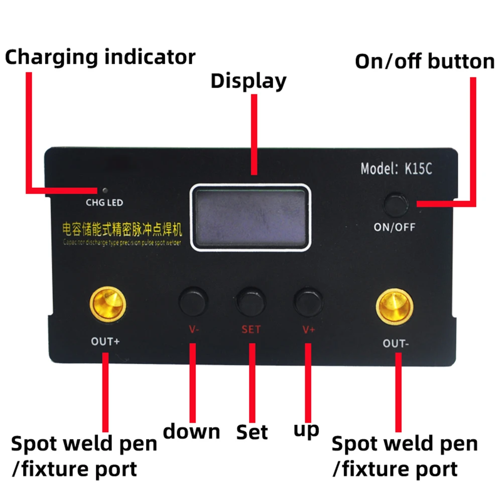 K15C Double Pulse Spot Welder For 18650 Battery Super Farad Capacitor Spot Welding 12-24V Handheld Portable Spot Welding Machine 5