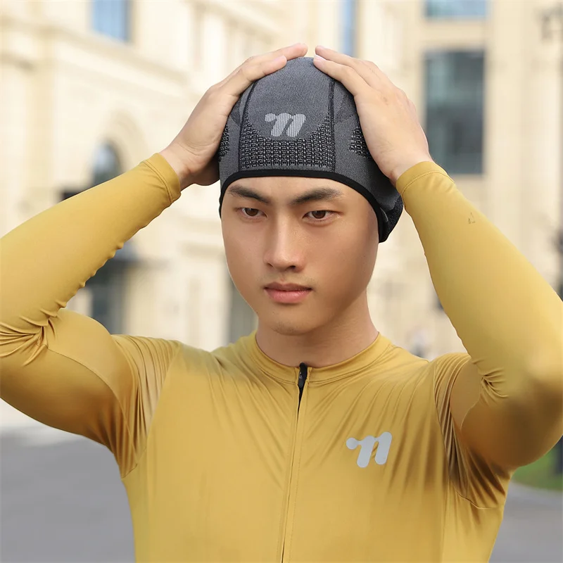 WEST BIKING Knitted Cycling Cap All-season Windproof Sports Hat High Elastic Breathable Balaclava Bike Helmet Liner Cycling Gear