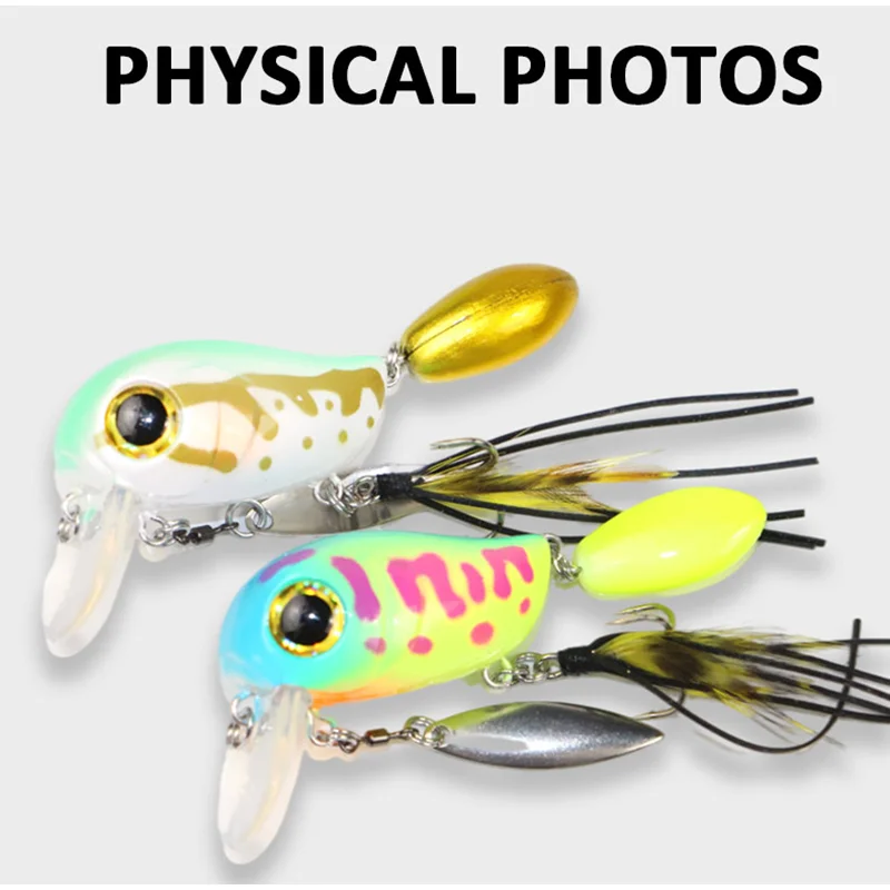1Pcs Floating Crank Bait 8g Two-Section Design Fishing Lure Pesca Wobbler Artificial Hard Bait With Treble Hook Rotating Sequins