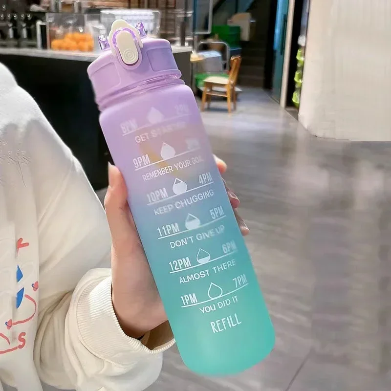 900ml Sports Water Bottle with Time Marker Motivational Portable Outdoor Sport Fitness BPA Free Leak-proof Cup sports water bottle
