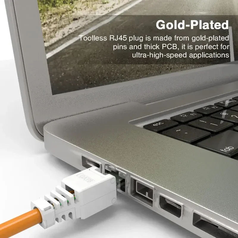 Wire Connector 1PCS ZoeRax Tool Free RJ45 CAT6 Ethernet Termination Plugs 23AWG to 26AWG Cable Internet Plug Installation Toolless