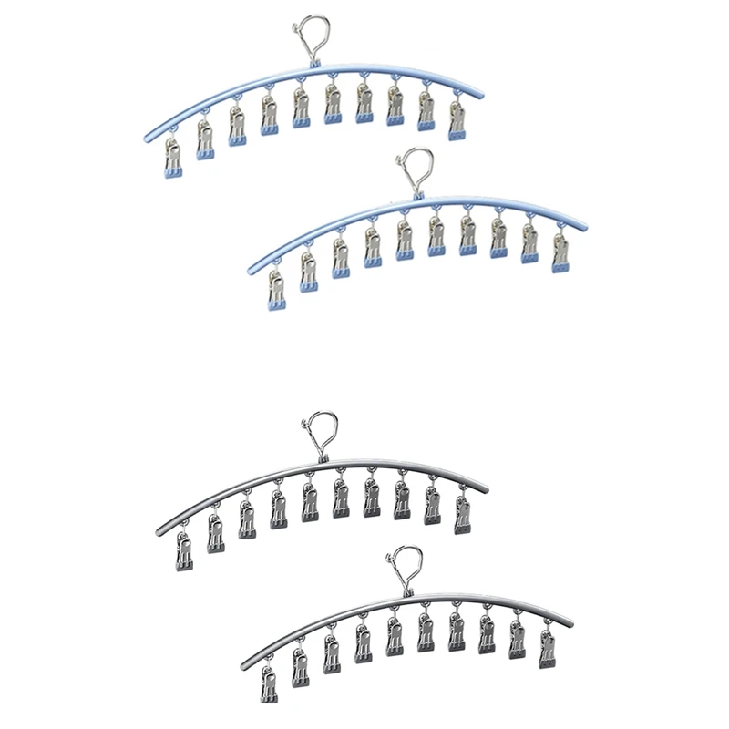 

2 шт., органайзер для шкафа, металлическая вешалка для йоги и брюк, вешалка для одежды, подвесной органайзер для шкафа, простой в использовании синий