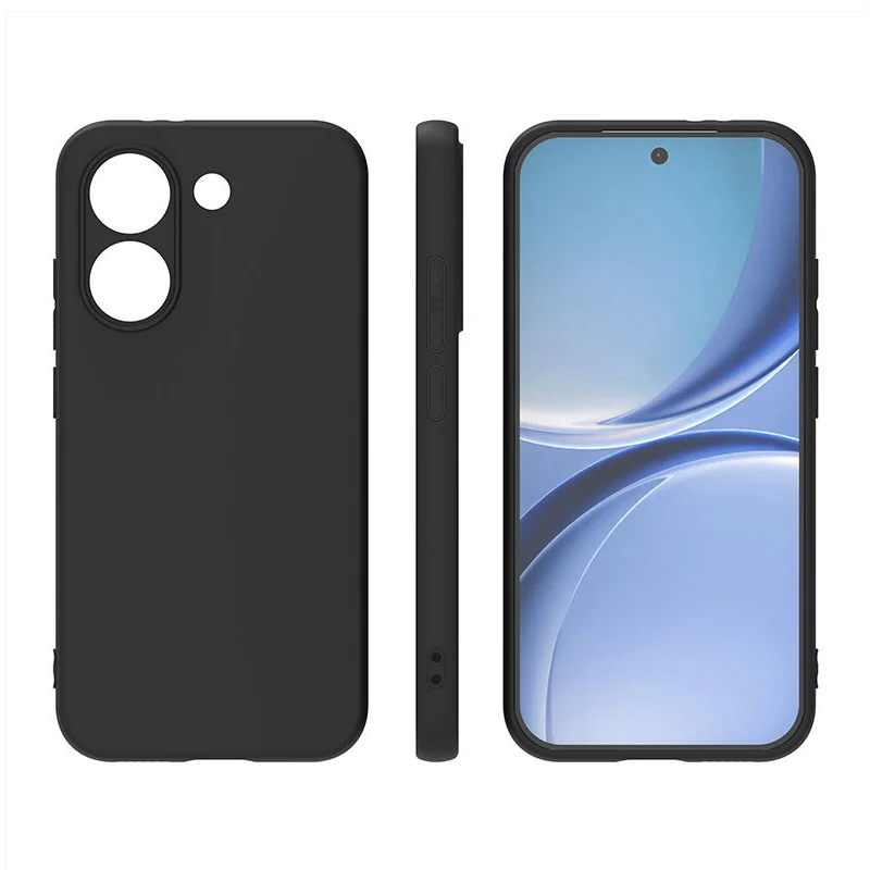 Slim Black Matte Silicone TPU Soft Case - Enhanced Protective Back Cover