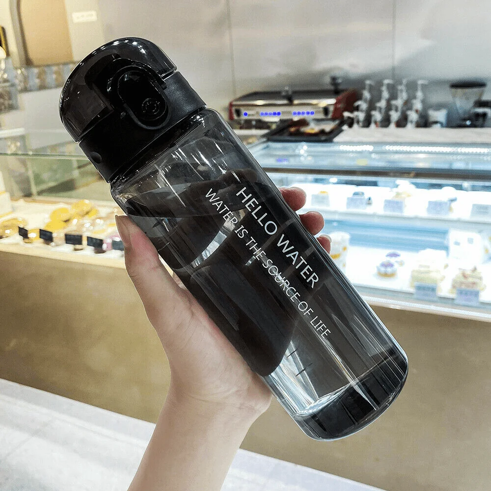 Water Bottle 780Ml With Bounce Cover Leak Proof Sports Drinkware Strap Reusable for Kid Women Fitness Gift