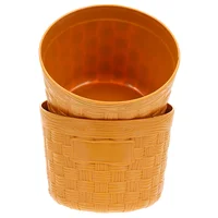 2 Pcs Storage Bucket Toys Kids Plaything Fruit Basket Vegetable Plastic Pretend Child Toddler for Playing 1