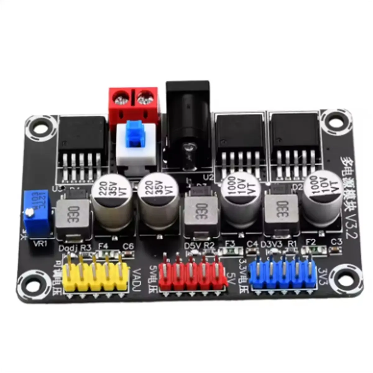 (ABGQ) DC7-25V DC3.3V/5V LM2596 조정 가능한 스텝다운 모듈 조정 전원 공급 장치 모듈 지능형 차량 전원 공급 장치