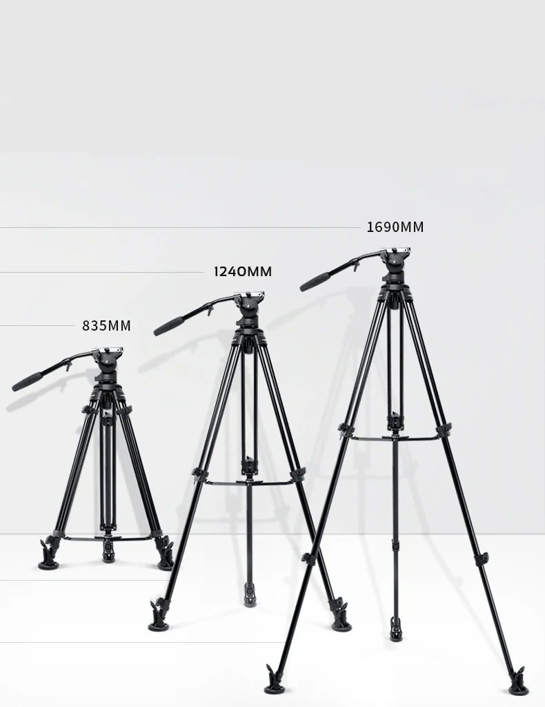 E-IMAGE EI720A Professional 75mm Aluminum Camera Fluid Tripod Kit for dslr  Studio Video