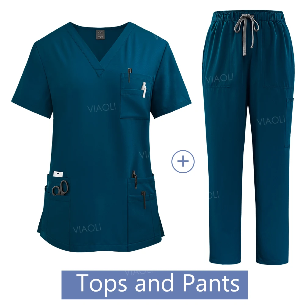 Uniforme médico para mujer, conjunto de batas de trabajo para Hospital, venta al por mayor, uniformes de enfermería, ropa de trabajo para clínica de farmacia y cuidado de la salud