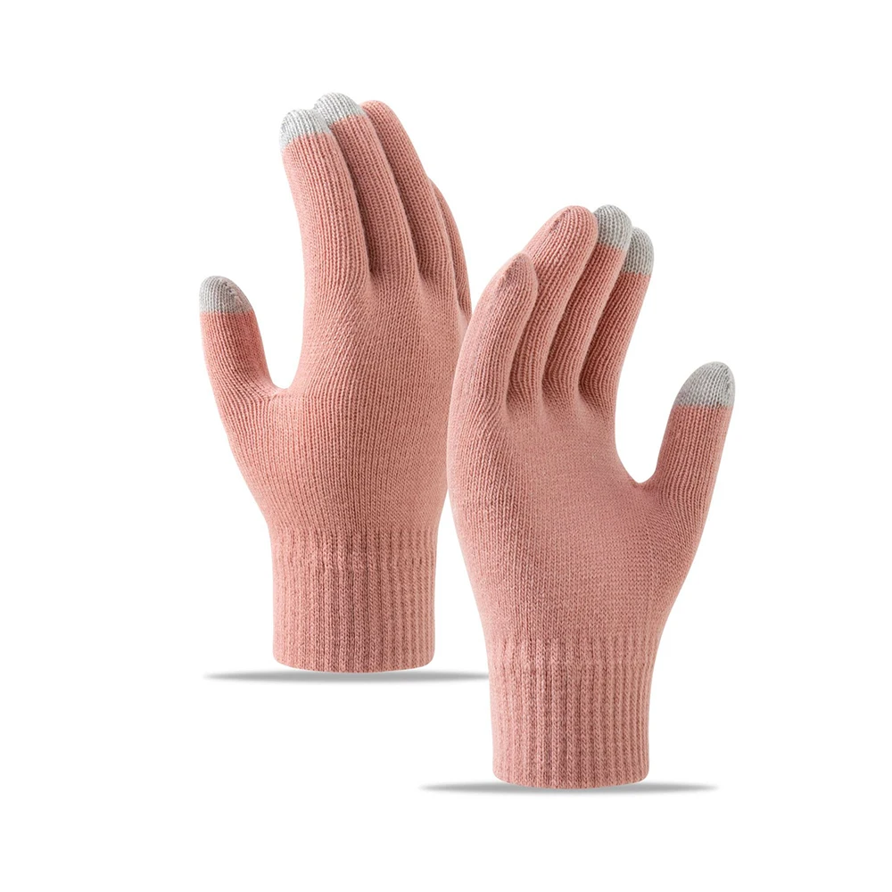 

New Winter Wool Gloves Touch Screen Gloves Cycling Warm Knit Gloves Women Men Outdoor Mittens Full Finger Thicken Crochet Gloves