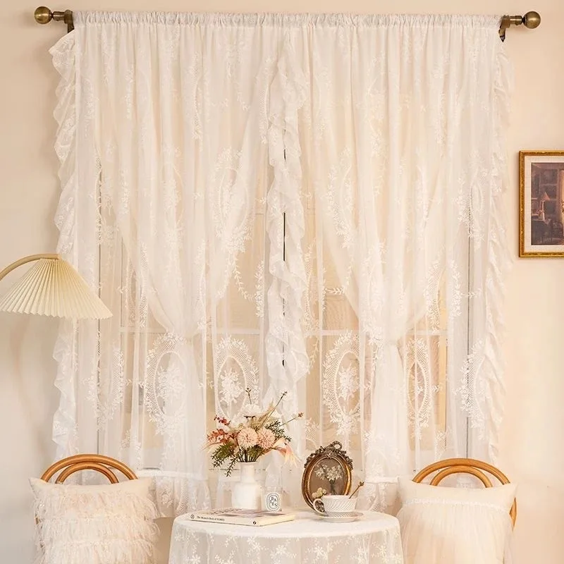 Hohler Sternvorhang, Fantasy-Prinzessin-Stil, Spitzenvorhang, fertiges Produkt, hoher Verdunkelungsvorhang für Balkon, Wohnzimmer, Schlafzimmer – Detail 8