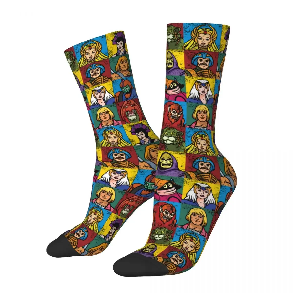 

Breathable Funny He-Man And Friends Socks Masters of the Universe Crew Socks Novelty Street Style Crazy Socks for Men Women