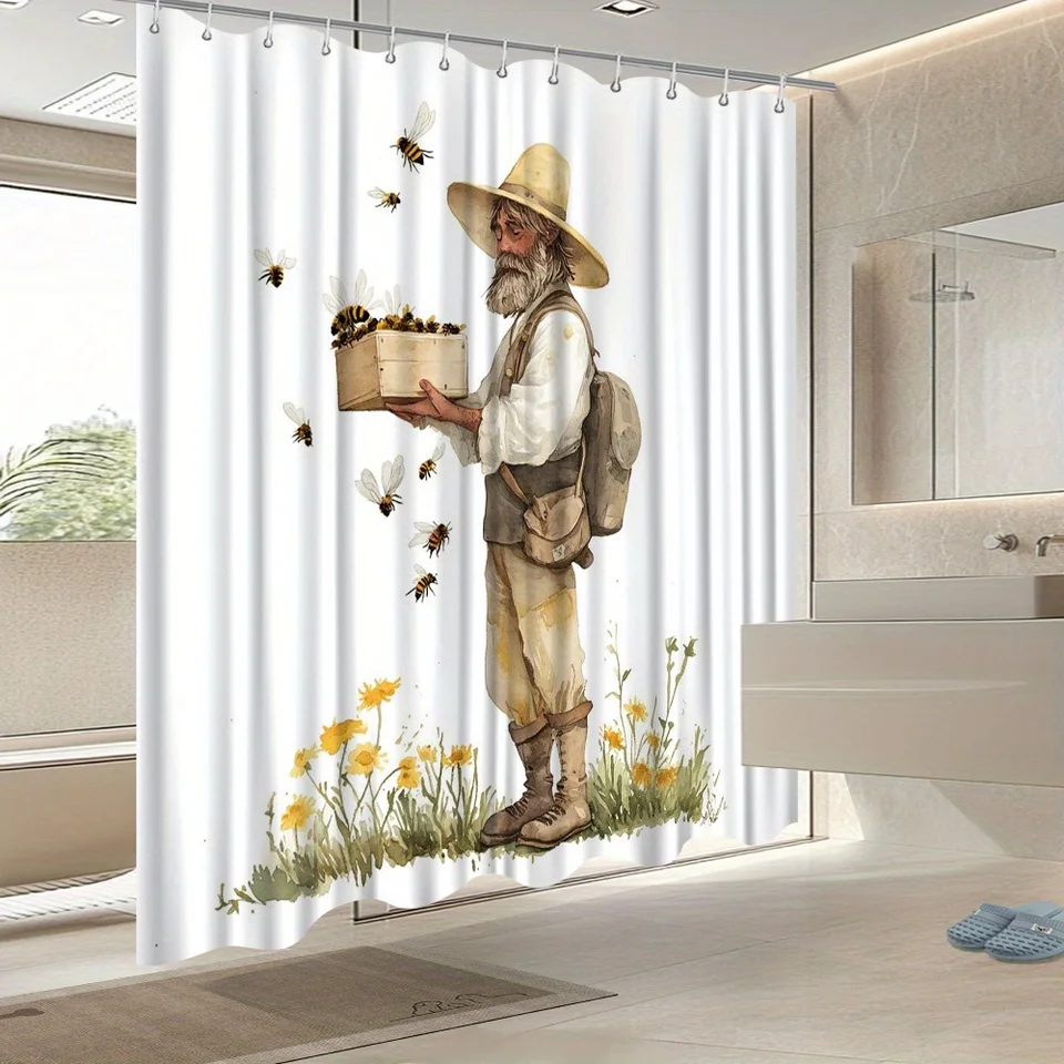 Cortina De Ducha Con Patrón De Mariposa De Flores Blancas En 3D  Personalizadas Cortina De Baño, image size:960x960