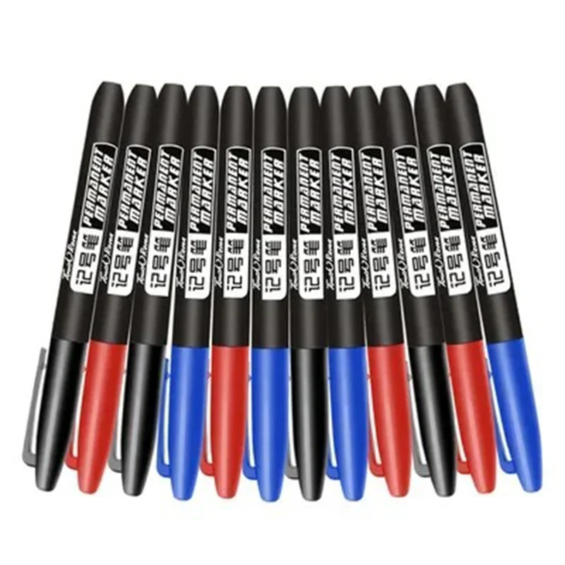 3 Pcs/Set Permanent Art Marker Pen Fine Point Waterproof Ink Thin Nib Crude Nib Black Blue Red Ink 1.0mm Fine Color Marker Pens