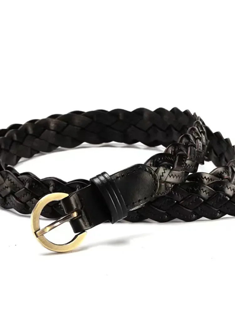 

Waistband for Women 2024 New Faux Leather Fashion All-Match Casual Woven Belt