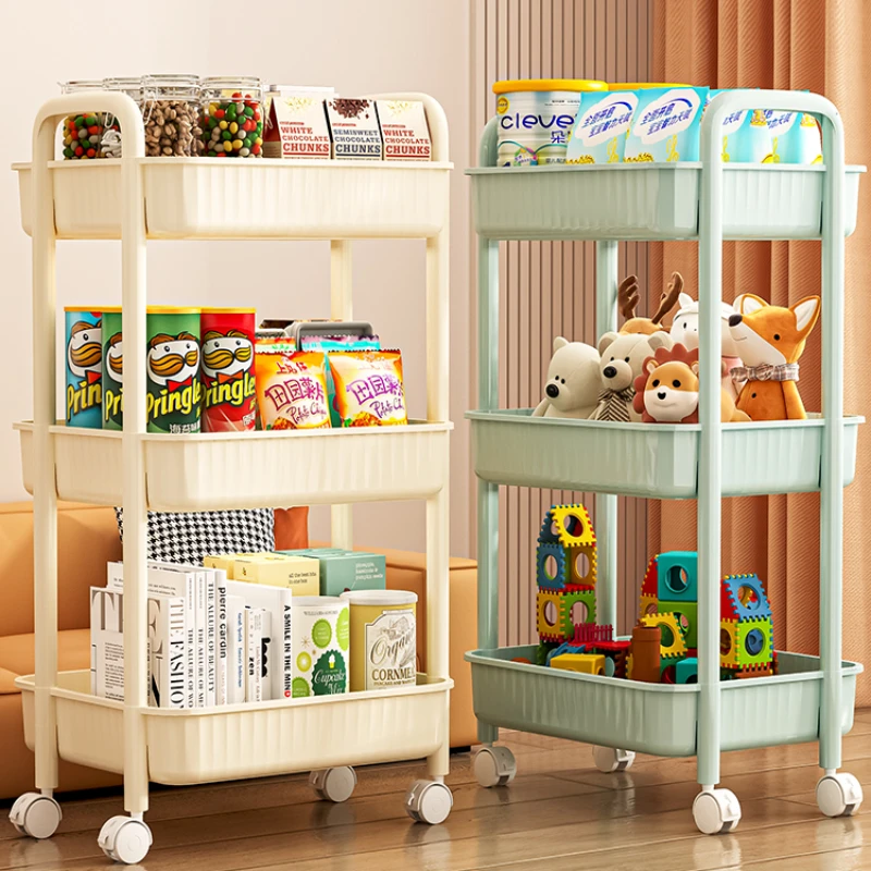 

Household Trolley Shelves Gadgets Modern Minimalism Home Organizer Multi-layered Snack Storage Shelves Desk Organizers