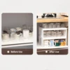 WORTHBUY Cabinet Water Cup Storage Rack Stackable Cup Holder Large Capacity Kitchen Storage Organizer Layered Organizer Shelf 2