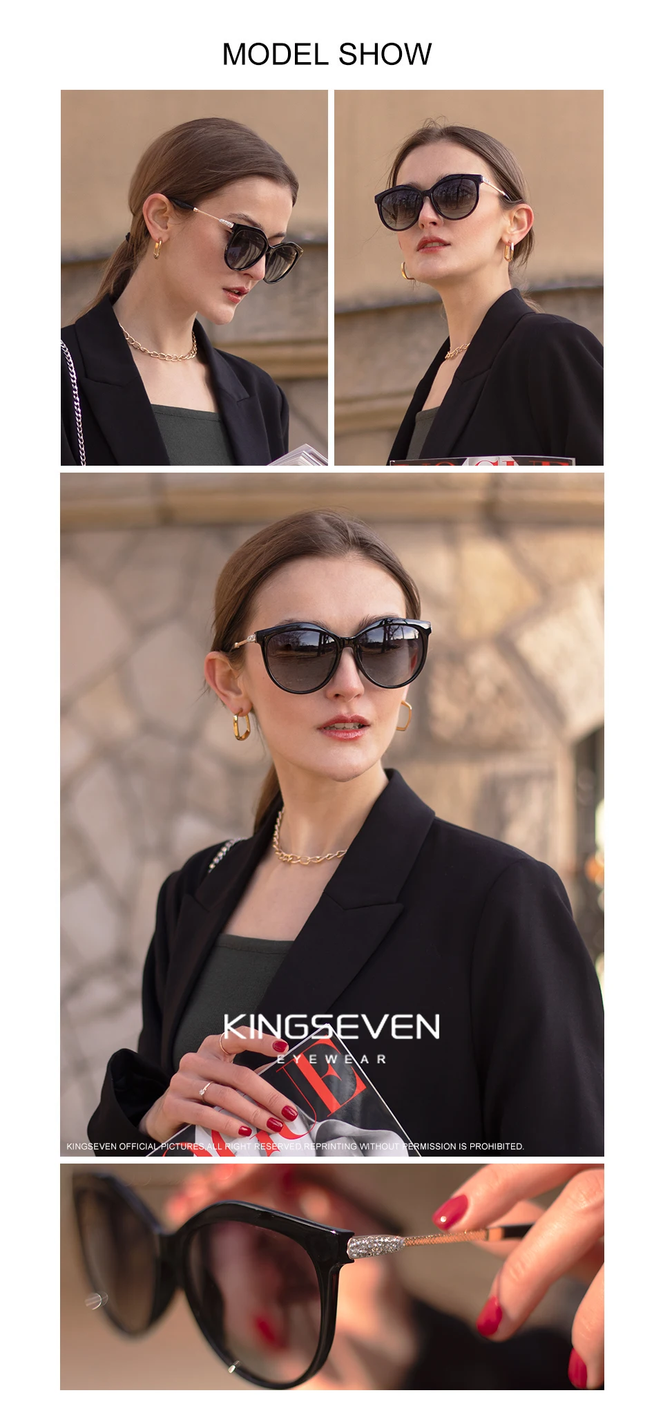 KINGSEVEN 2022 Polarized Women's Sunglasses Gradient Lens Luxury Sun glasses Brand Lentes de sol Mujer designer sunglasses