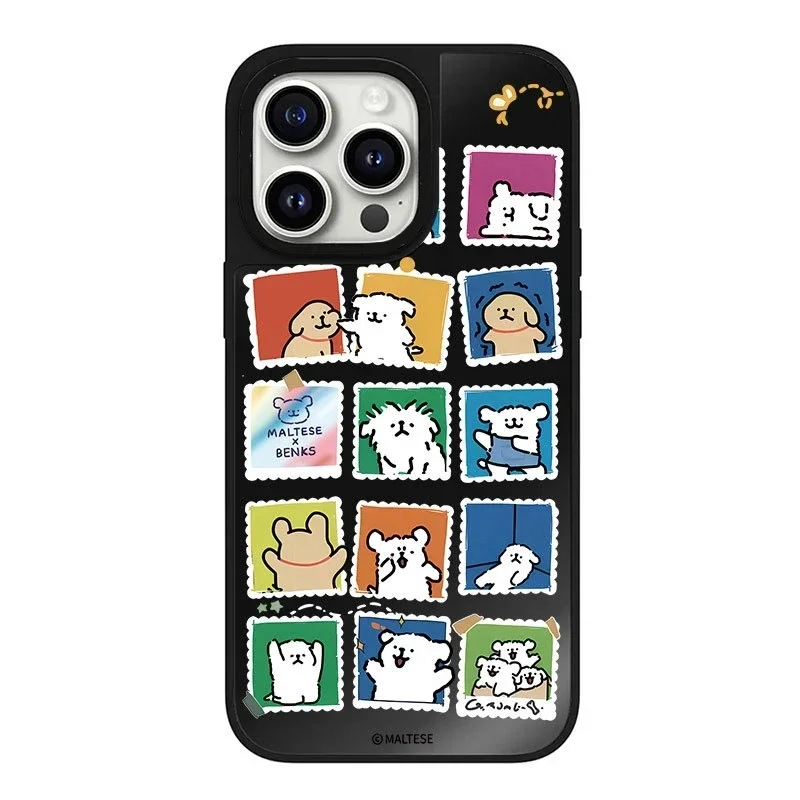 

Mirror Surface Dog Stamp Phone Case Cover for IPhone 11 12 13 14 15 Pro Max Case for IPhone 14 Pro Max