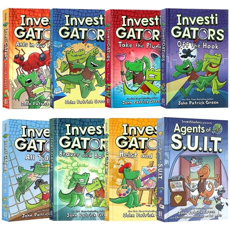 

8 Books/Set Investi Gators Hardcover Picture Book Full-color Comic Storybook Bridge Chapter Reading Puzzle Detective