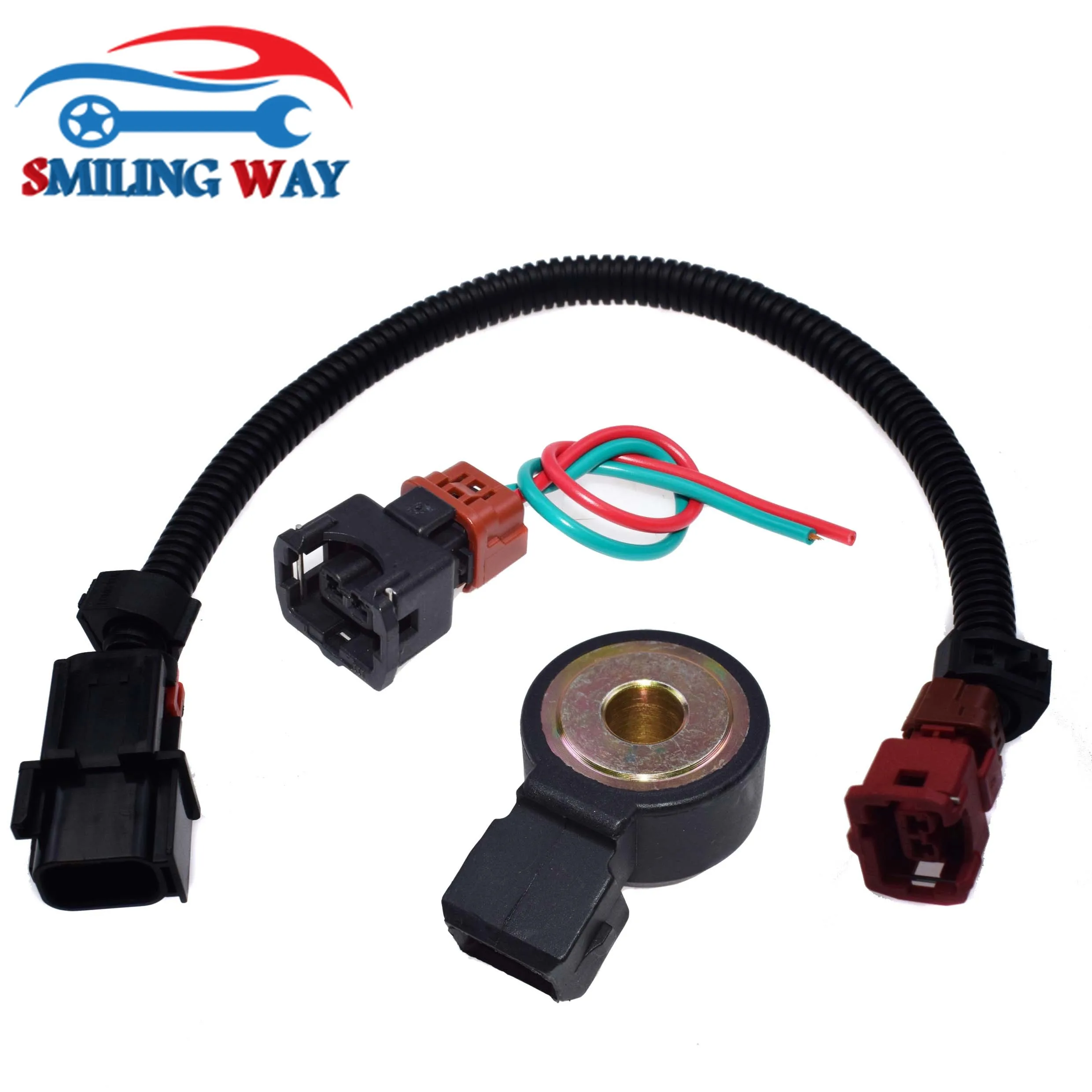 Knock Sensor With Harness Wire Pair Kit For Infiniti Curacao