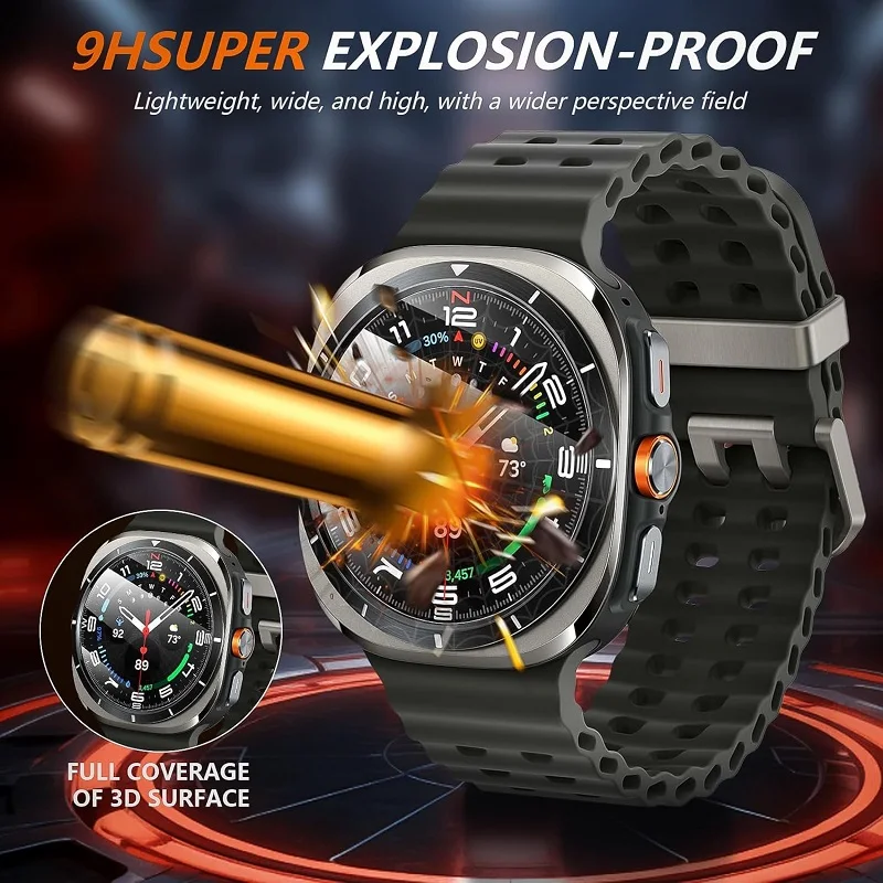 Sasmung Galaxy Watch 7 Ultra FE 6 5 Pro 4 클래식 44MM 40MM 46MM 47MM 화면 보호기 유리 필름과 호환되는 강화 유리
