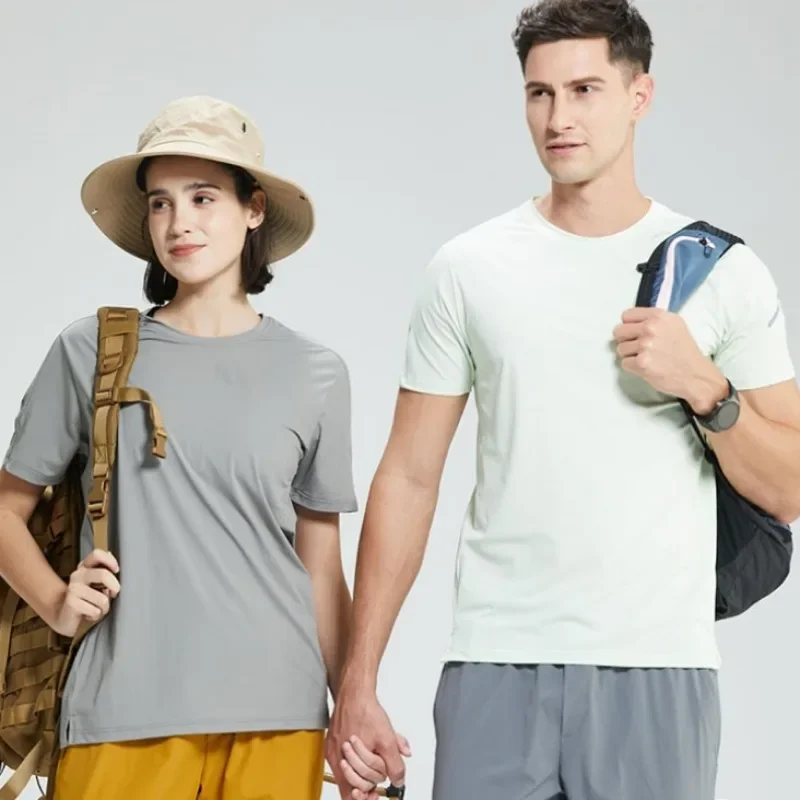 Mens Fitness Running T-shirt Gym Jogging Sports Clothes Male High Quality Fitness Short Sleeve Top Elastic Quick Dry Sports Tees