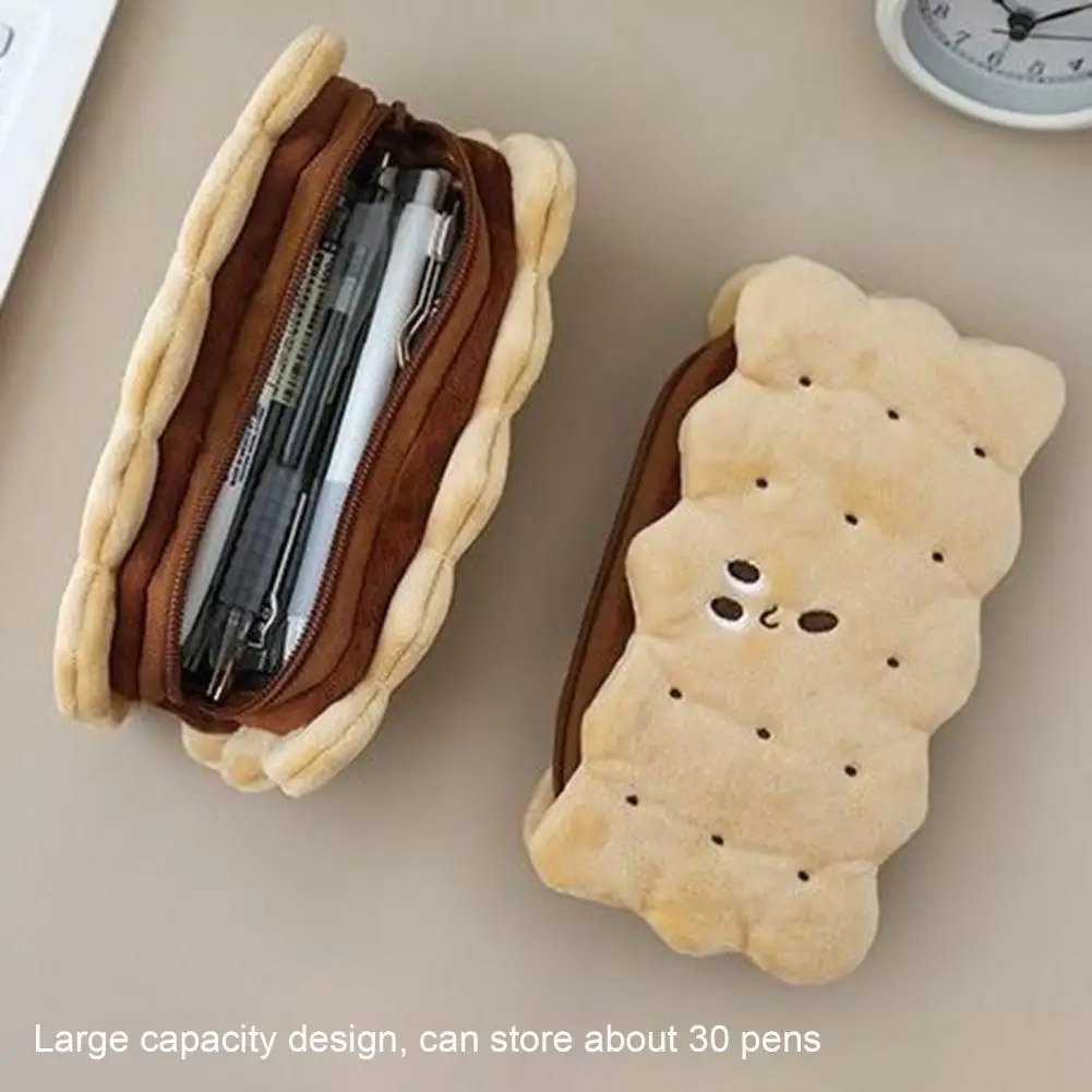 

Pencil Case Wear-resistant Cute Non-deformable Cookie Expression Pencil Storage Bag School Supply