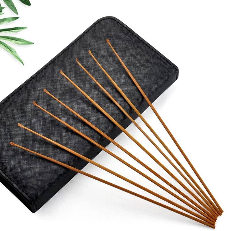1PCS Bamboo Spoon Ear Pick Tool Polishing Round Bamboo Handle Ear Cleaner Ear Clearner Tools 3