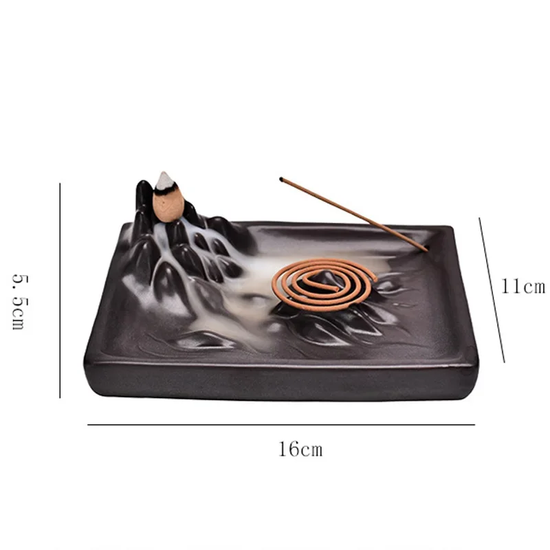 New Creative Decoration for Reverse Flow Incense Burner, Ceramic Ornaments, Zen Home Bedroom Office Decoration Line Incense, 1Pc
