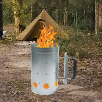 BBQ Chimney Starter Multipurpose Sturdy Thickened Charcoal Bucket Burner Bucket for Garden Outside Picnic Camping Cooking 1