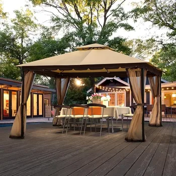 Gazebo with Mosquito Netting & Dual Air Roof, 10x12 1