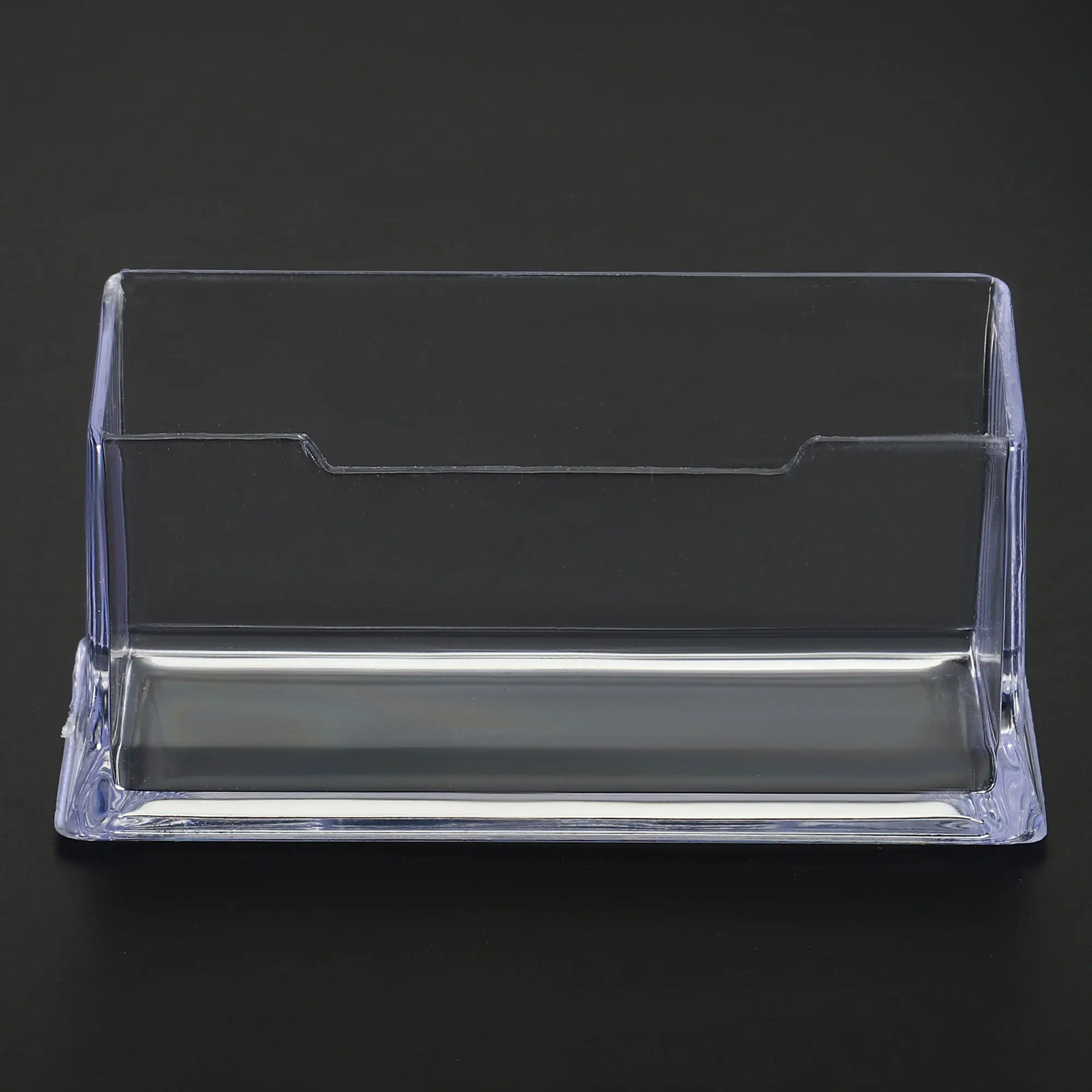 Plastic Business Card Holder 1/2/3/6 Slot Desktop Name Cards Display Stand Card Case Box for Office Desk Fits 60 Business Cards 2