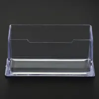 Plastic Business Card Holder 1/2/3/6 Slot Desktop Name Cards Display Stand Card Case Box for Office Desk Fits 60 Business Cards 2