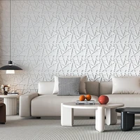 แผ่นผนังตกแต่งภายใน 3 มิติ 10 ชิ้น, แผ่นผนังลายไม้โอ๊คธรรมชาติ, สติ๊กเกอร์ติดผนังลายเพชรสำหรับห้องนั่งเล่น, ห้องนอน, ล็อบบี้ 2